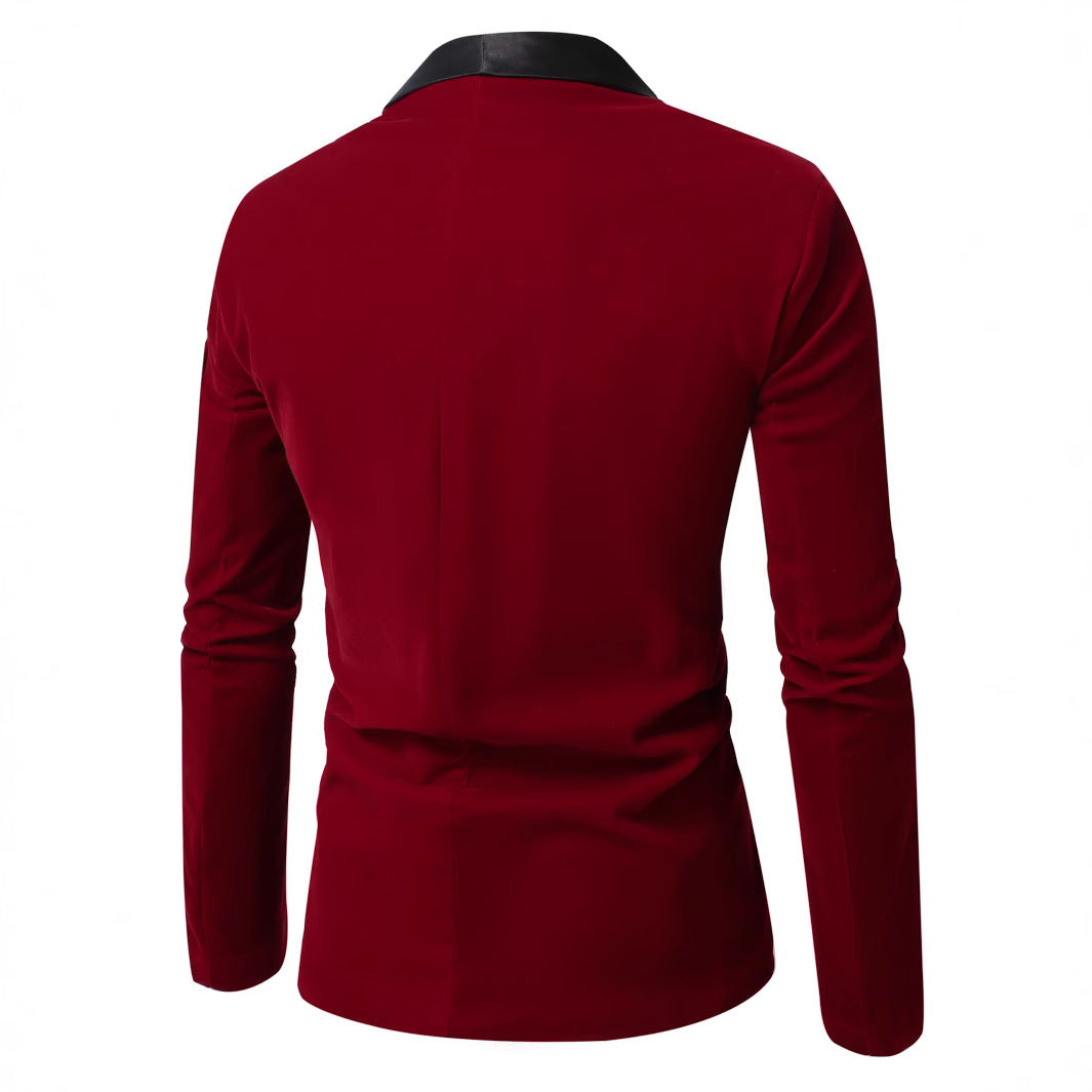 Eleganter Herren Blazer Samt mit Satin Revers Schick