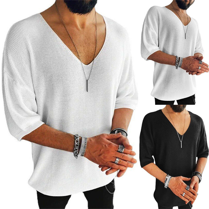 Herren Strickpullover V-Ausschnitt Locker Modern - BerlinGlamour