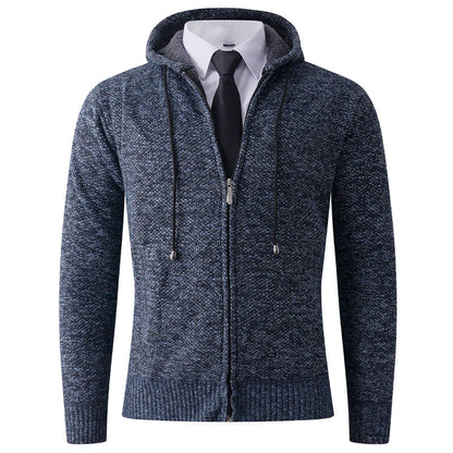 Herren Strickjacke Kapuze Strick Modern