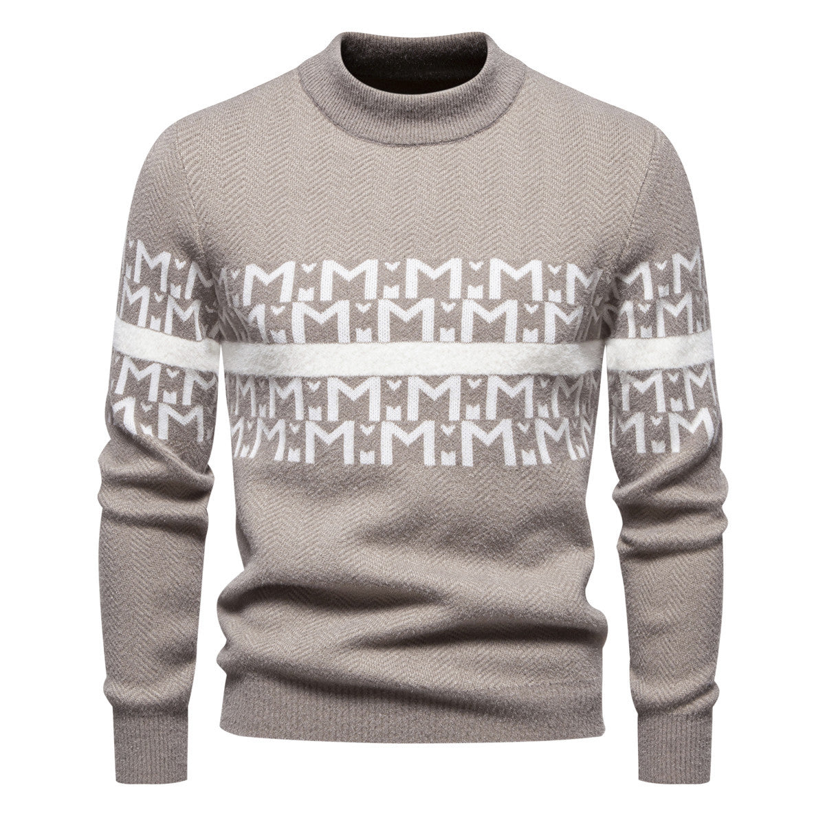 Herren Pullover Strick Zopfmuster Stehkragen Modern - BerlinGlamour