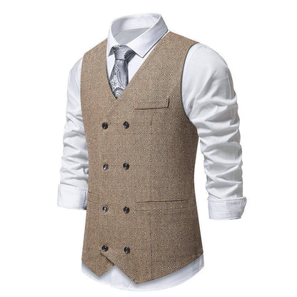Herren Weste Doppelreiher Elegant Muster