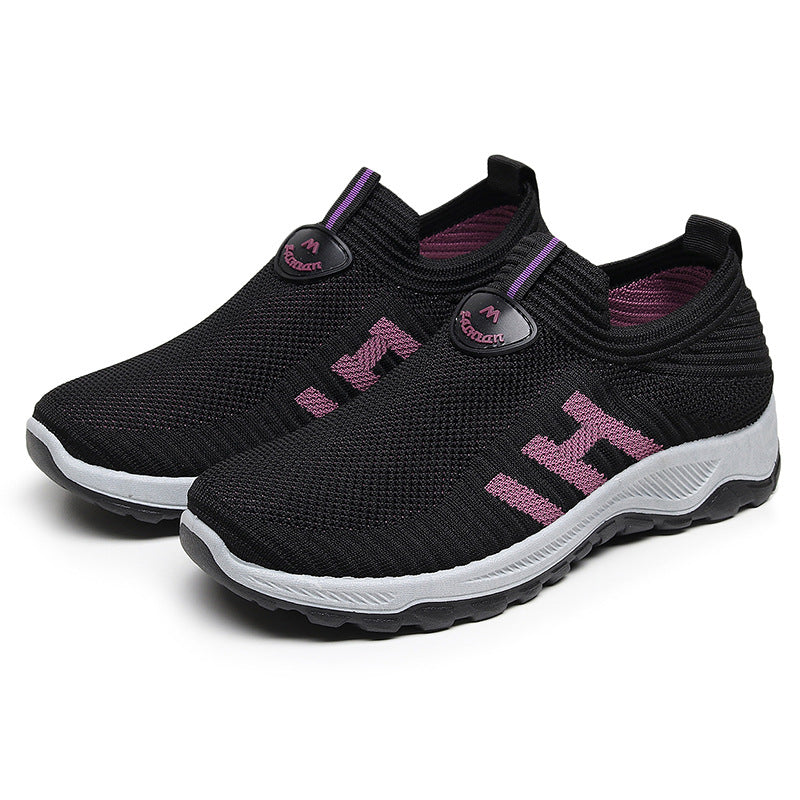 Damen Laufschuhe Bequem Atmungsaktiv Slip-On Sneaker