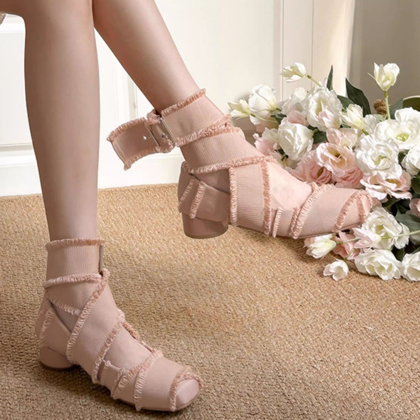 Damen Sandalen Mit Riemen Design Atmungsaktiv Modern