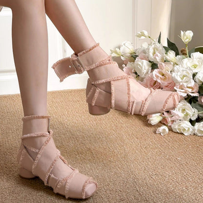 Damen Sandalen Mit Riemen Design Atmungsaktiv Modern