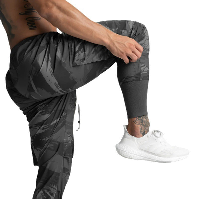 Herren Camo Joggerhosen Cargo Bequem Grün