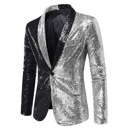 Herren Glitzerjacke Modern Schnitt Funkelnd
