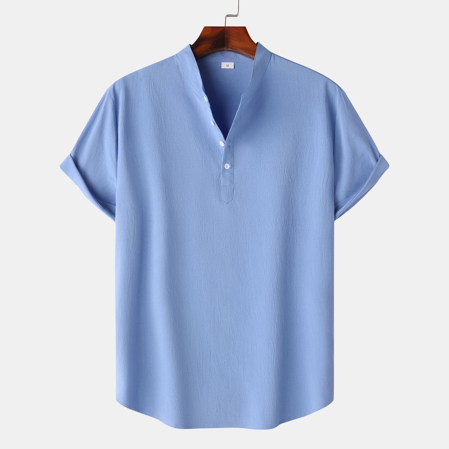 Herren Hemd Kurzarm Modern Henley Design