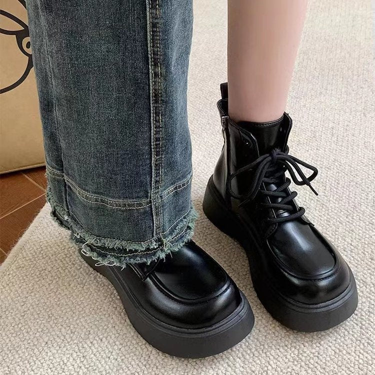 Damen Stiefel High-Top Plattform Schnürstiefel Mode - BerlinGlamour