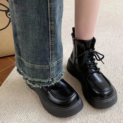 Damen Stiefel High-Top Plattform Schnürstiefel Mode - BerlinGlamour