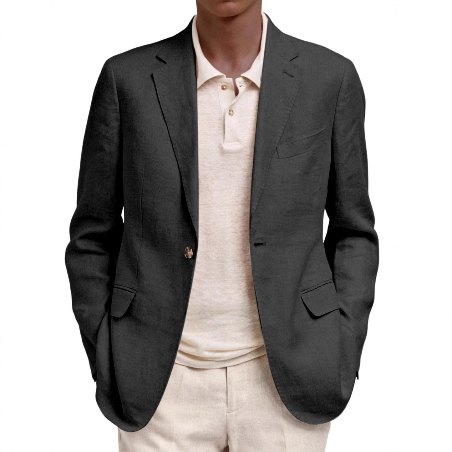 Herren Leinenjacke Elegant Sommer Modern