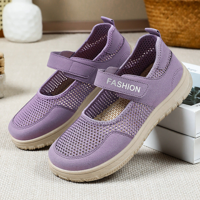Damen Sneaker Leicht Luftig Klettverschluss Sportlich
