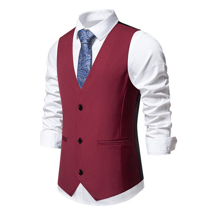 Herren Anzugweste Modern Slim Fit Mit Taschen
