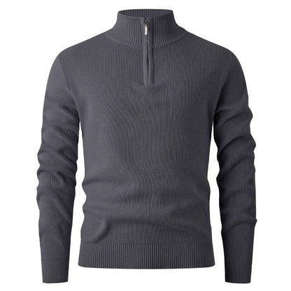 Herren Strickpullover Stehkragen Modern Reißverschluss