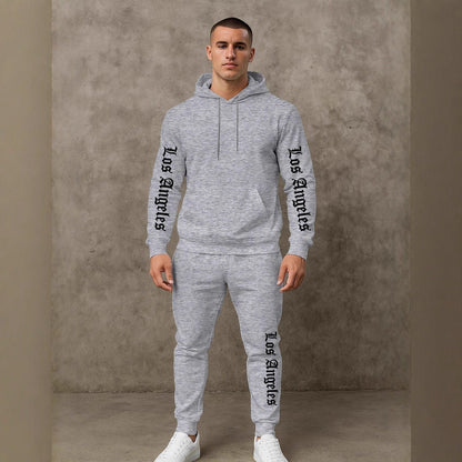 Sportlicher Herren Hoodie Jogginganzug Set Grau