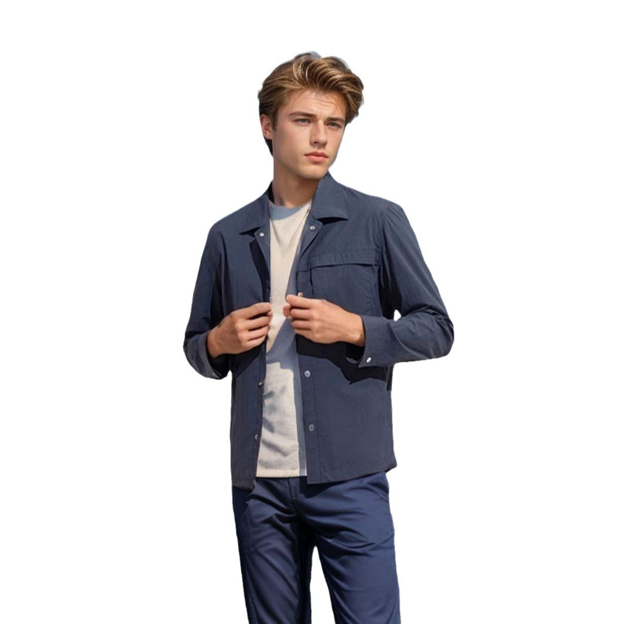 Herren Freizeitjacke Leicht Praktisch mit Taschen