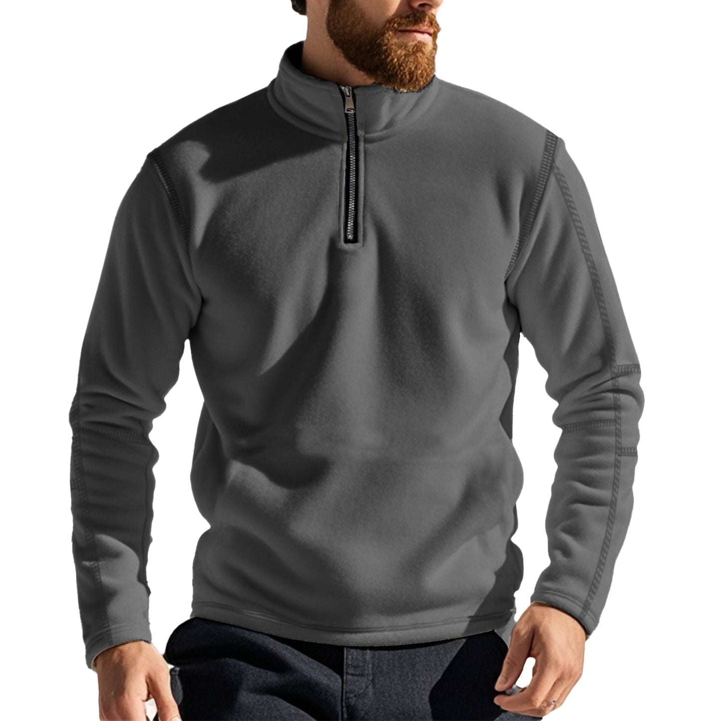 Herren Fleece-Pullover Funktionell Halbzipp Reißverschluss