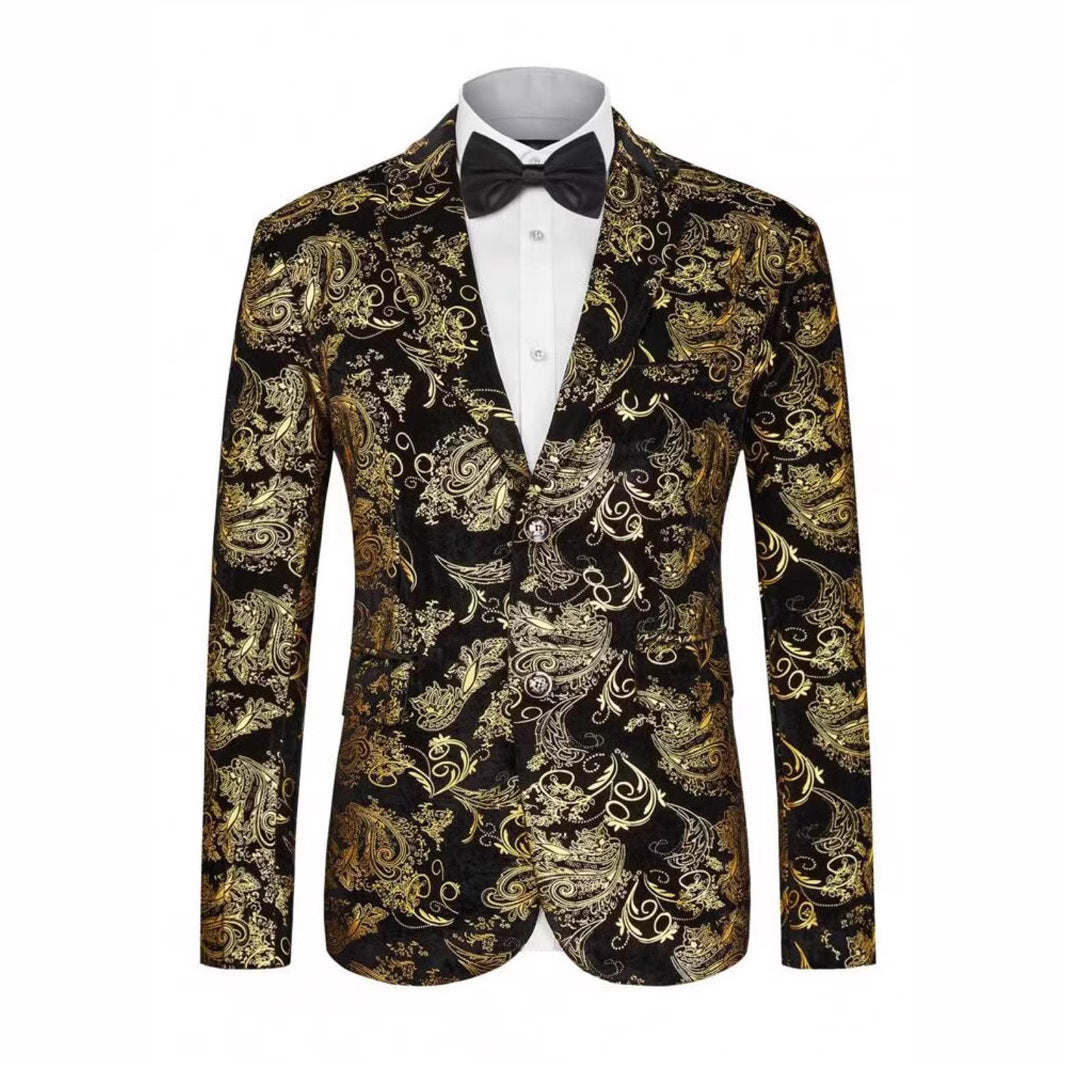 Herren Blazer Pailletten Jacke Floral Modern