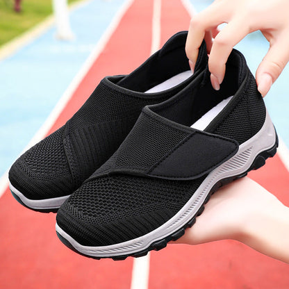 Damen Sneaker Sportlich Leicht Mesh Sneakers Schwarz
