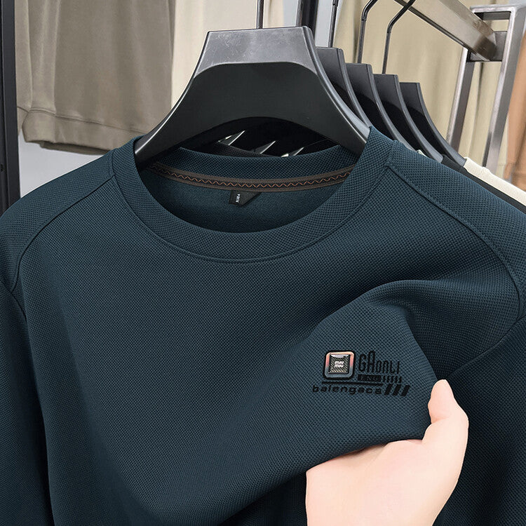 Herren Sweatshirt Langarm Strukturiert Logo Trendy