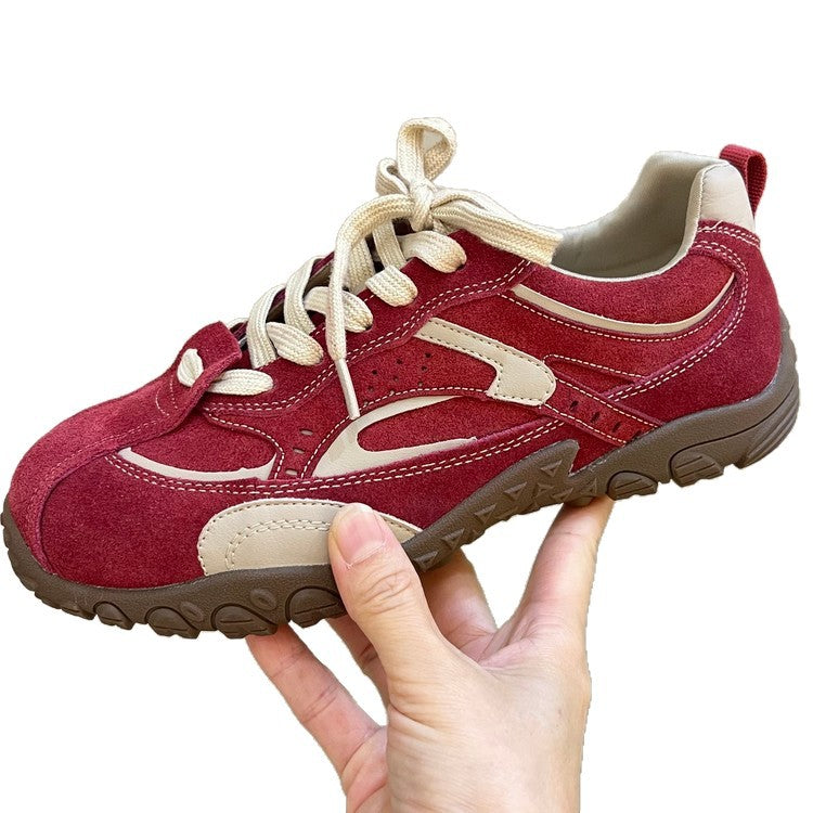 Damen Sneaker Sportlich Wildleder Mesh Atmungsaktiv