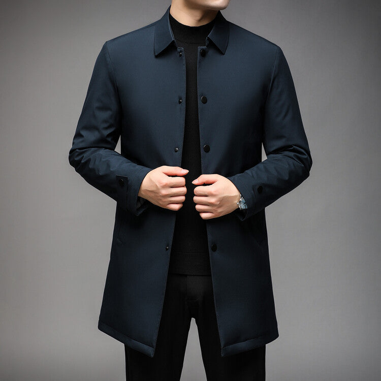 Herren Übergangsjacke Elegant Schwarz Modern