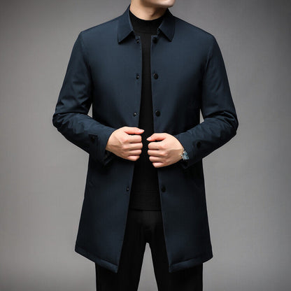 Herren Übergangsjacke Elegant Schwarz Modern