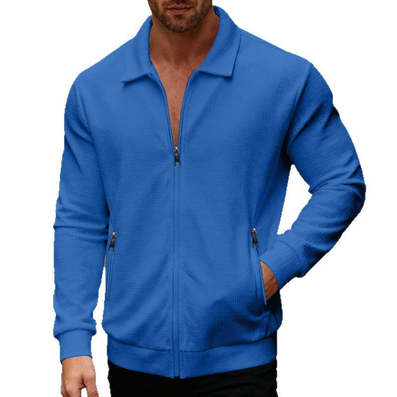 Herren Sportjacke Funktionell Mit Stehkragen Und Reißverschlusstaschen