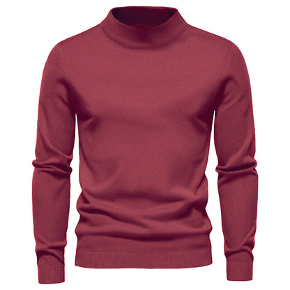 Herren Rollkragenpullover aus Merinowolle Elegent Schwarz