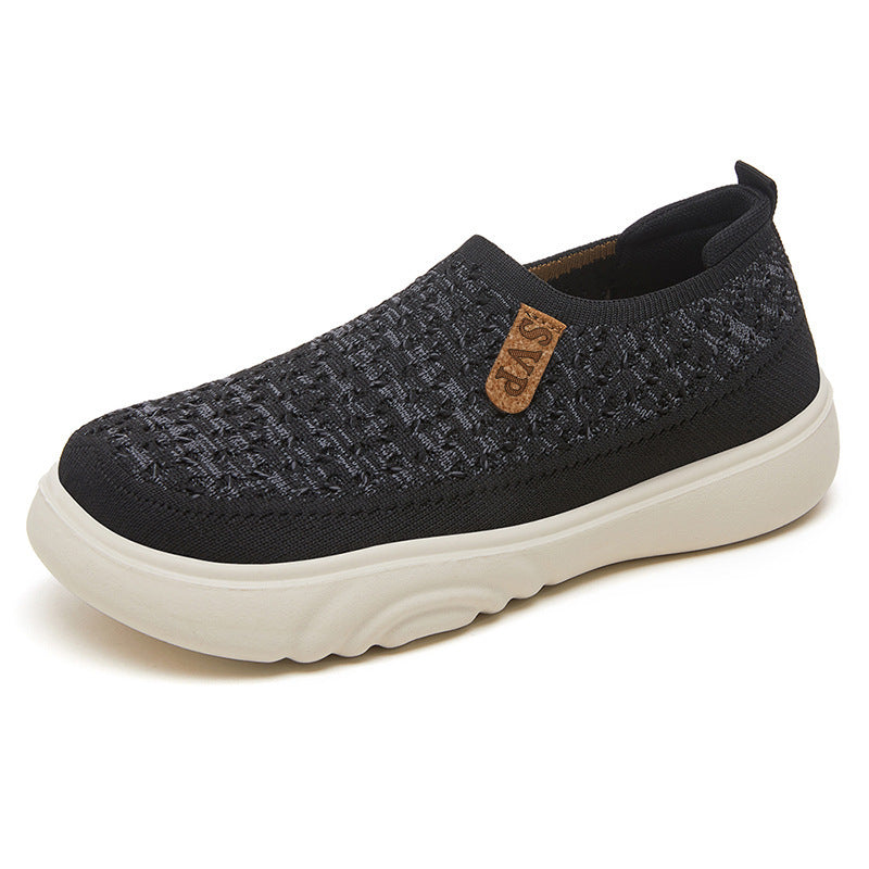 Damen Slip-On Schuhe Leicht Bequem Strickoptik Sommer