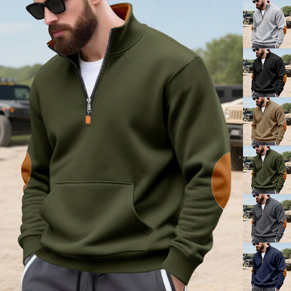 Herren Pullover Hochabschließend Kapuze Reißverschluss Funktion