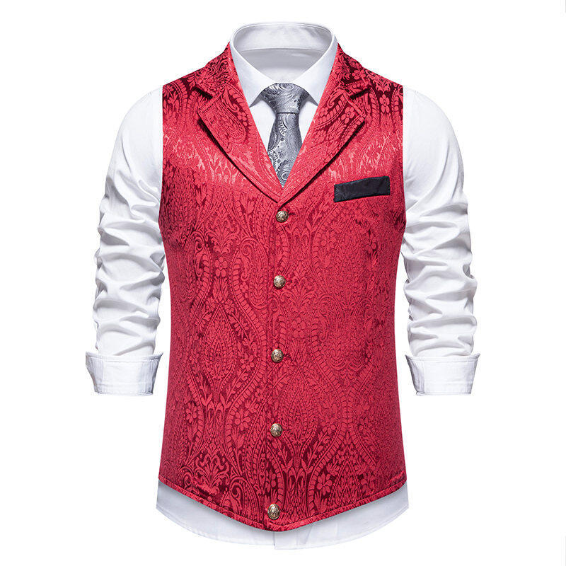 Herren Anzugweste Elegant Floral Muster Hochwertig