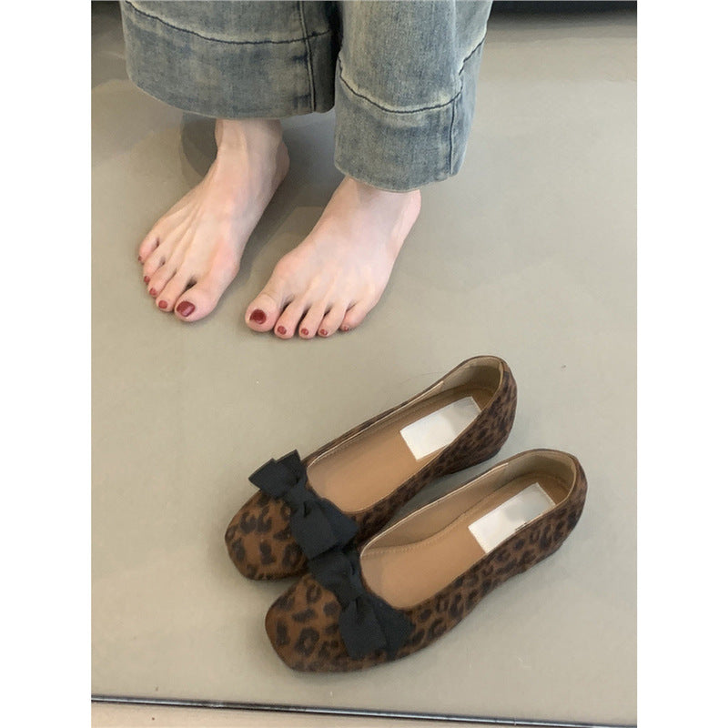 Damen Ballerinas Elegante Schleife Samt