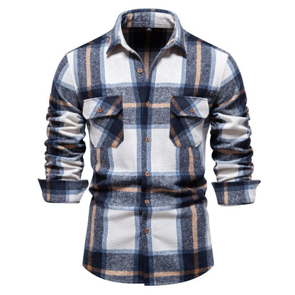 Herren Flanellhemd Kariert Mit Brusttaschen Wintersport