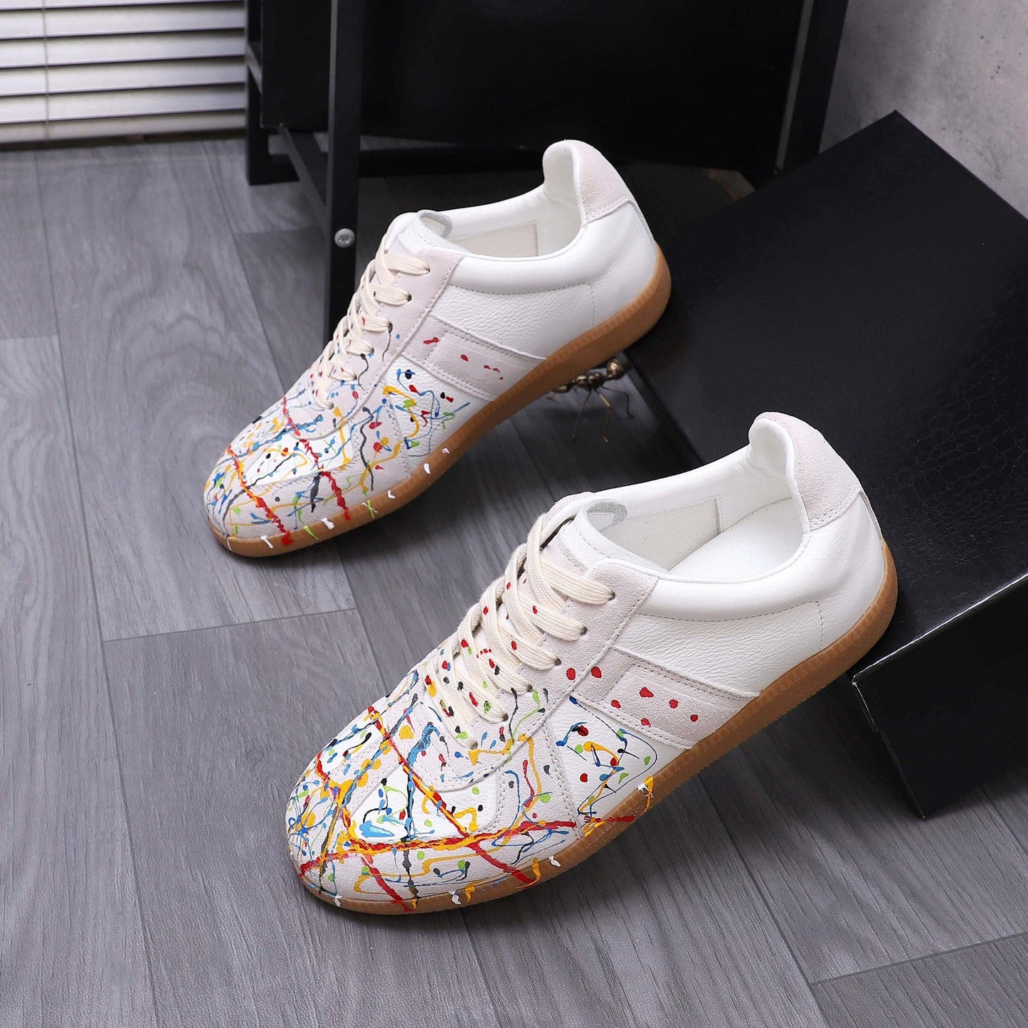 Damen Sneaker Trendy Spritzmuster Designer Schuhe