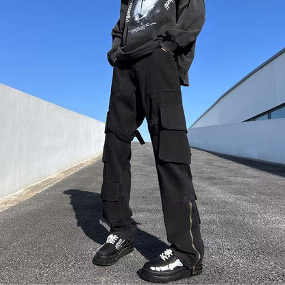 Herren Cargo-Hose Modern mit Reißverschluss-Taschen