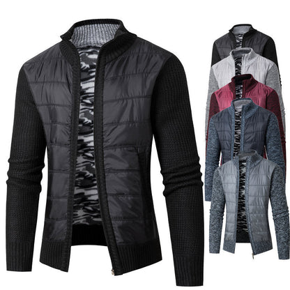 Herren Jacke Modern Stehkragen Strukturiert Schwarz - BerlinGlamour
