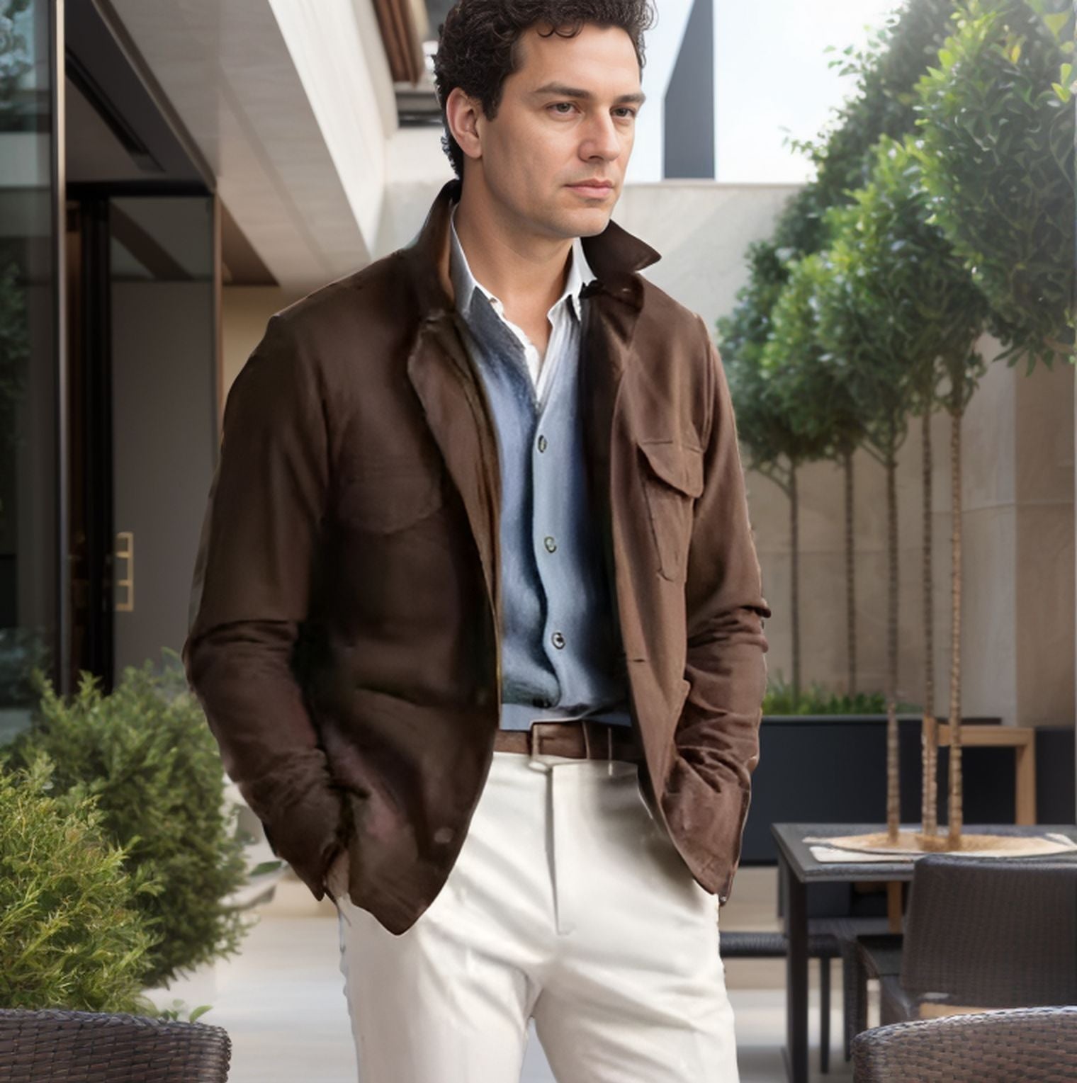Herren Funktionsjacke Wasserdicht mit Kragen und Taschen - BerlinGlamour