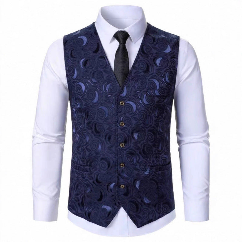 Herren Weste mit floralem Muster Elegant Modern