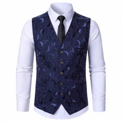 Herren Weste mit floralem Muster Elegant Modern