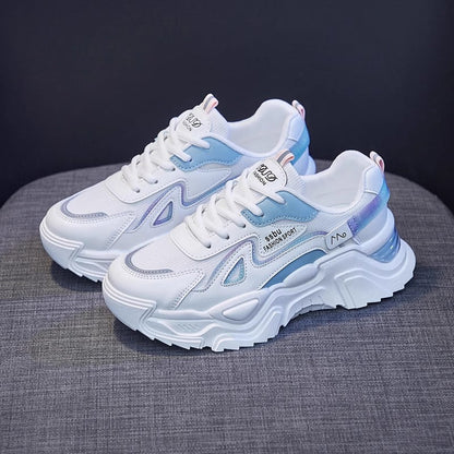 Damen Sneaker Chunky Glänzend Auffällig Modisch