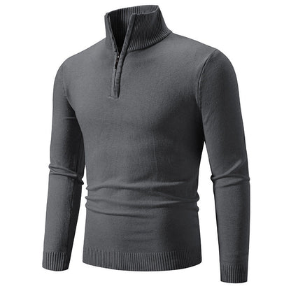 Herren Pullover Elegant Hochkragen Rippmuster Modern