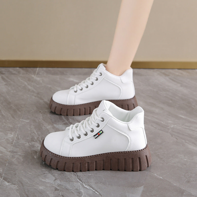 Damen Sneaker High-Top wasserdicht mit dicker Sohle