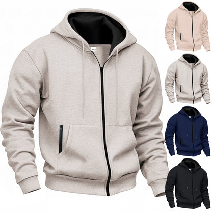 Herren Kapuzenpullover Hochkragen Doppellagig Modern - BerlinGlamour