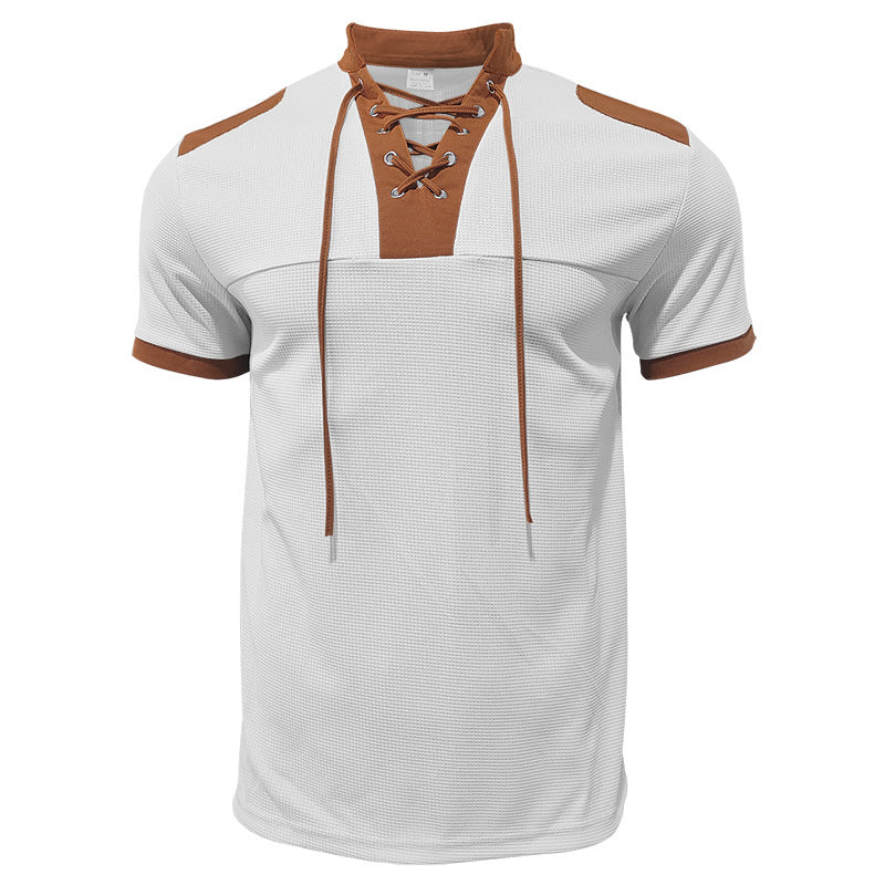 Herren Kurzarm-Shirt Sportlich Modern Latz-Design