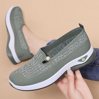 Damen Sneaker Strick Bequem Rutschfest