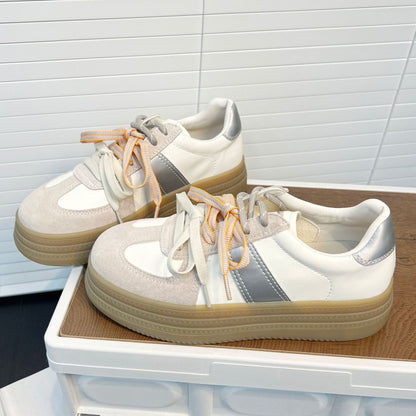 Damen Sneaker Plateau Komfortschuhe Farbenfroh Schnürsenkel - BerlinGlamour