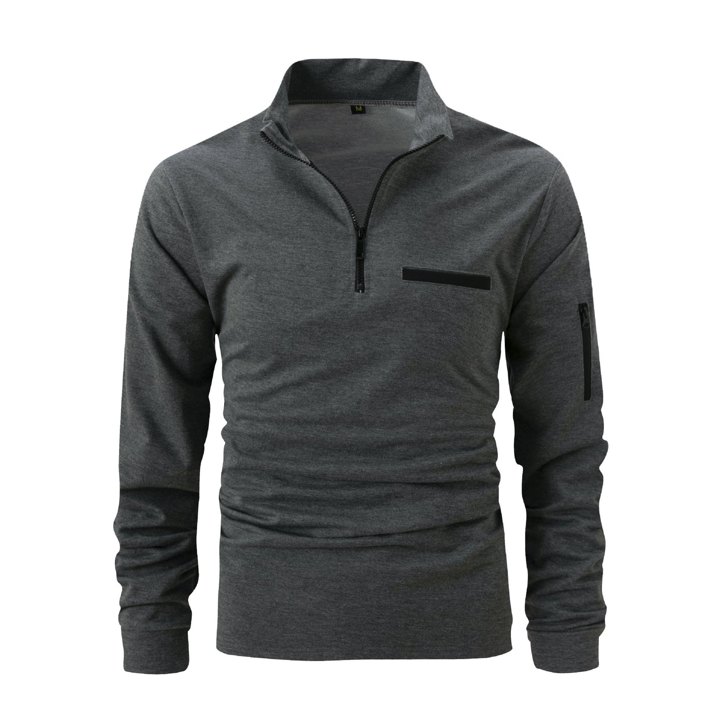 Herren Pullover Langarm Stehkragen Reißverschluss Modern