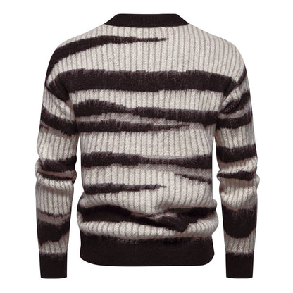 Herren Strickpullover Modern mit Streifenmuster