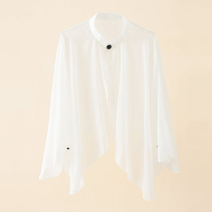 Damen Kimono Chiffon Leicht mit Weiten Ärmeln Sommer