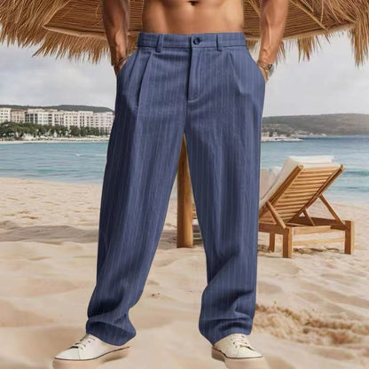 Herren Sommerhose Streifen Leicht Lockere Passform